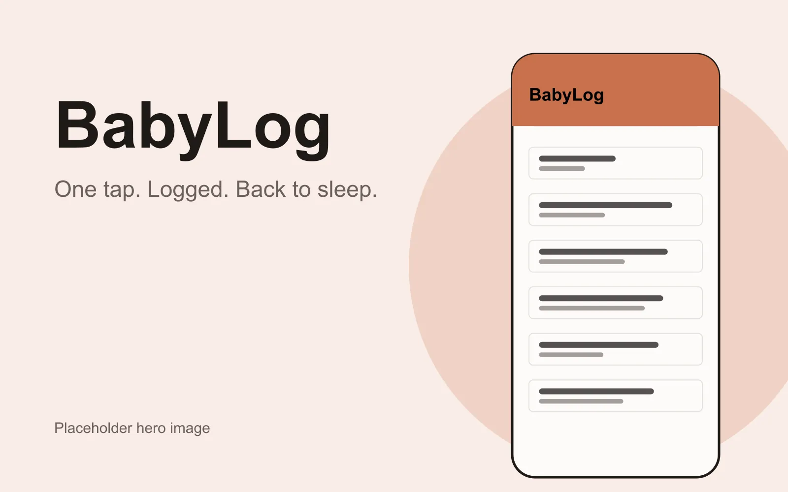 BabyLog on a phone