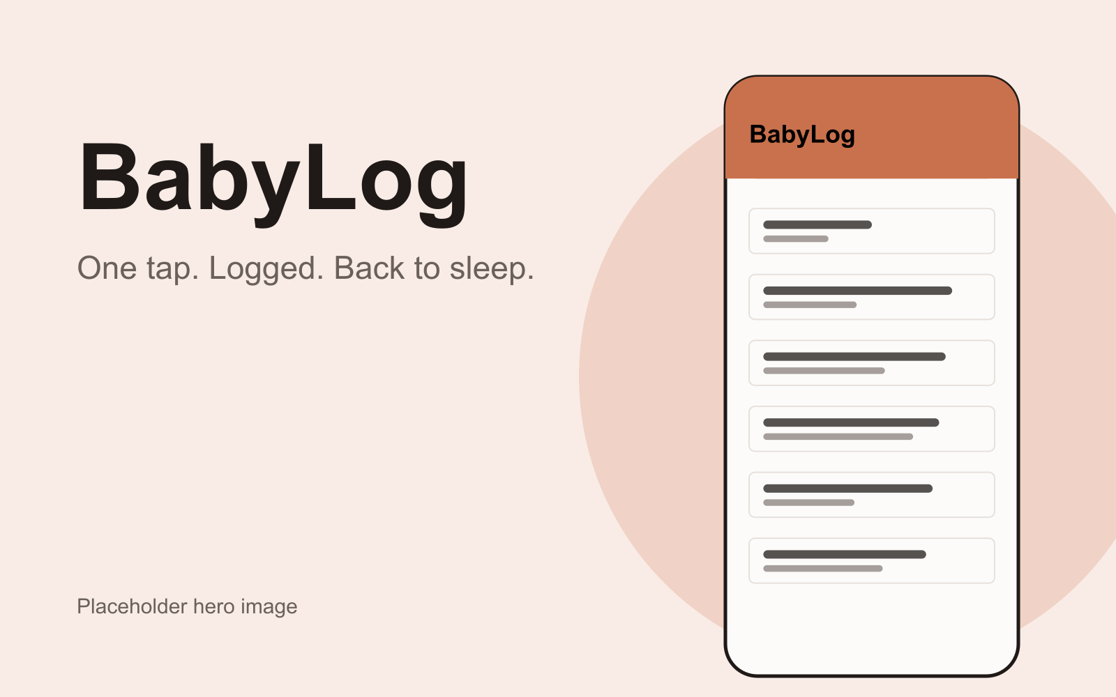 BabyLog on a phone